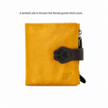 Paw Keeper yellow cat wallet with black paw loop — full grain Nappa leather