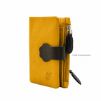 Paw Keeper yellow leather wallet — styled product view
